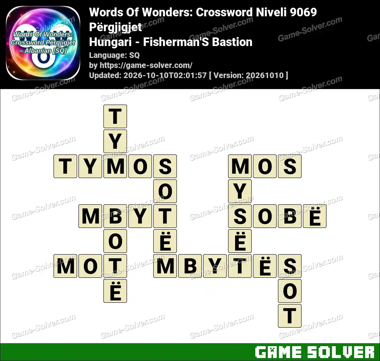 Words Of Wonders: Crossword Niveli 9069 Përgjigjet – Hungari – Fisherman’S Bastion